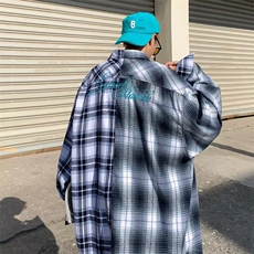 新款潮流潮慵懒时尚ins格子青春流行衬衫HC101P43，男装衬衫，星座1116-2