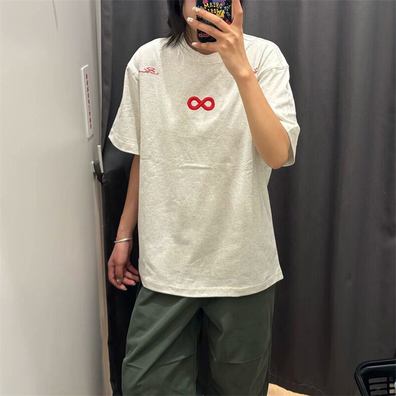 万针全刺绣解构设计260克重磅双纱纯棉高品质美式高街短袖T恤特35,男装T恤,电商A486-1