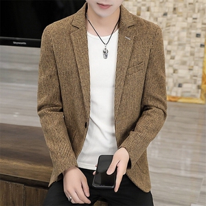 XZ8597P85新款条纹西装休闲修身春秋季西服外套西服韩版时尚男士图片