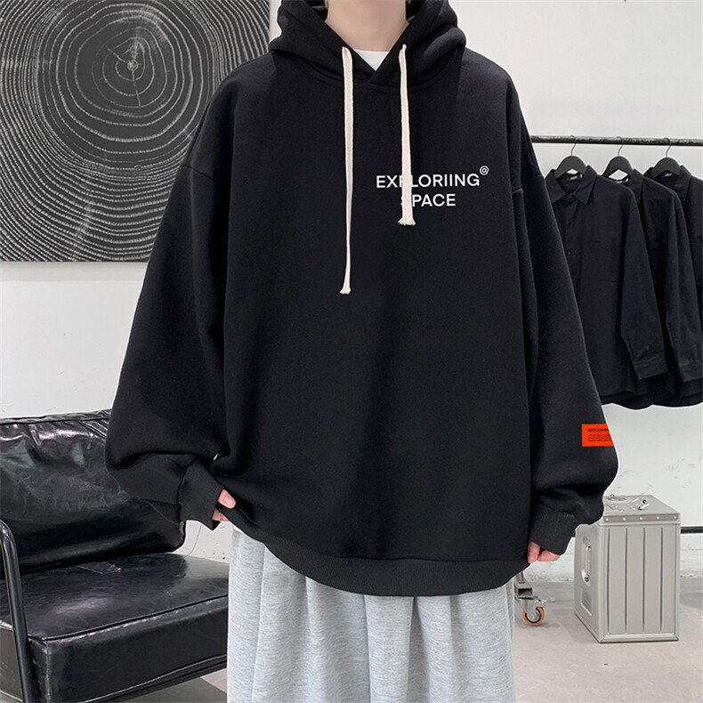 WY2244-P35加绒款-P40纯棉连帽卫衣男大码运动帽衫宽松薄外套男,男装卫衣,电商A040