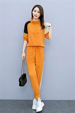 休闲裤2021年夏季时尚气质百搭优雅简约纯色拼接，女装套装/套裙，韩宇舍