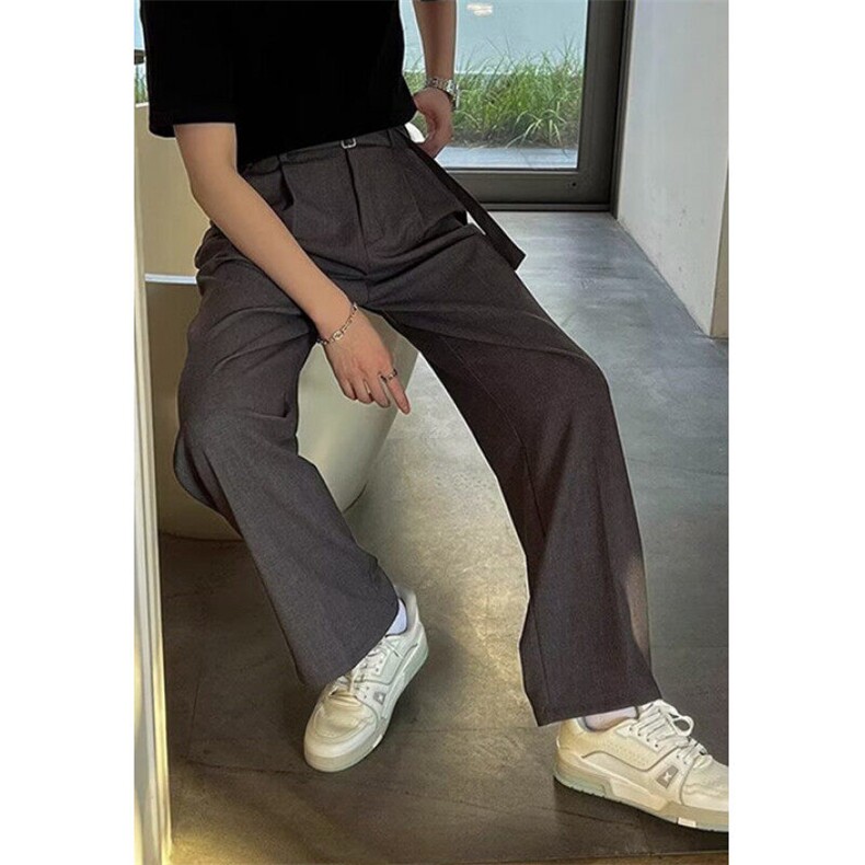高腰西装裤显瘦男女春秋季宽松直筒阔腿裤垂感拖地长裤子K20,男装休闲裤,星座1116A（原606A-3）