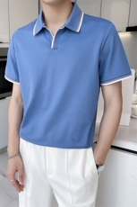 polo衫短袖男夏装男款t恤2023纯色男士商务上衣男装时尚短袖T恤，男装T恤，电商B212（原钱塘6029）