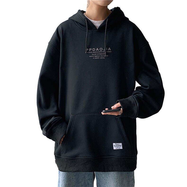 2021冬季新港风短句大码男女贴布印花加绒加厚连帽卫衣W5201-P50,男装卫衣,电商A001