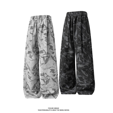 2026春款时尚飘带印花宽松百搭休闲裤男士垂感长裤K9963-特P40，男装休闲裤，电商A006