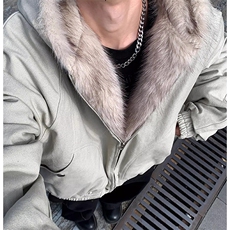 现货高品质美式高街冬季重磅硬挺短款座山雕毛领棉衣男女加厚外套，男装棉衣，电商A486-1
