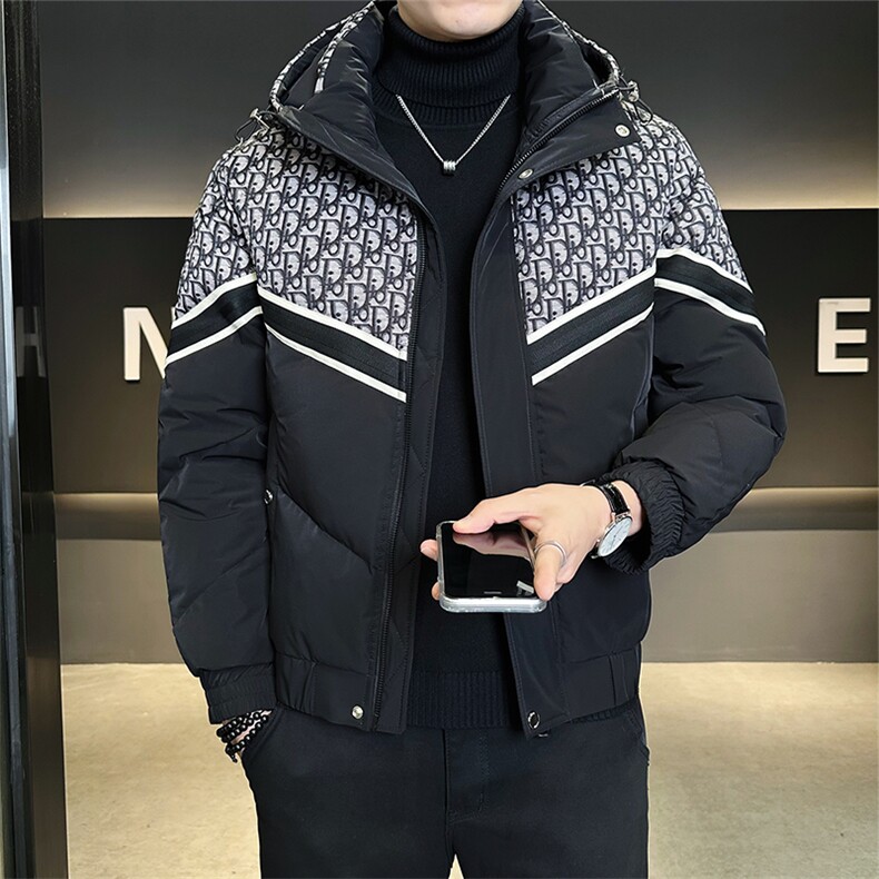 潮牌印花男士羽绒服标50白鸭绒连帽保暖外套B317/9520/P215,男装羽绒服,电商B317
