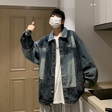 设计感小众水洗拼接翻领夹克春秋潮牌宽松百搭M2057-P70，男装夹克，星座1109-3