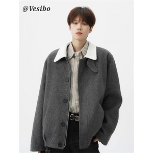 潮流混纺前纤丝套棉服ins文艺慵懒流行时尚新款简约百搭W6869-P75图片