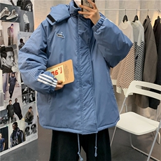冬季棉衣男连帽潮牌棉服外套港风ins宽松潮流面包服W2101-P70，男装棉衣，星座512-2
