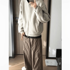 抖音得物高品质二开26春装美式重磅宽松结构双面连帽卫衣外套W68，女装短外套，电商A486