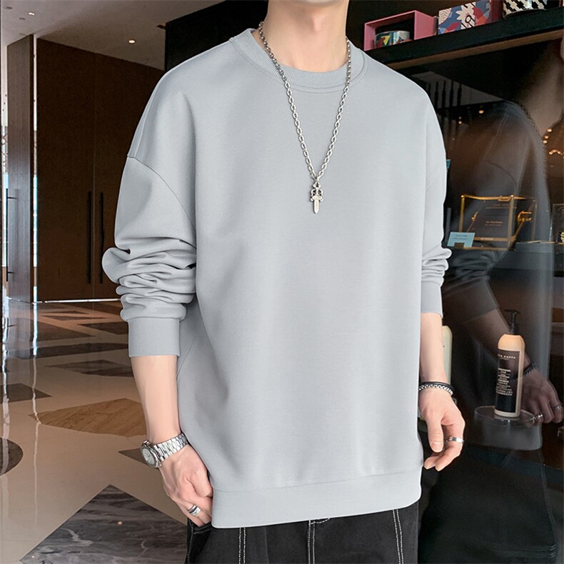 店主风春季新款圆领卫衣男纯色休闲卫衣VE55200-P35,男装卫衣,星座717