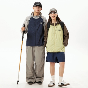 2025夏季新款男装撞色拼接宽松外套薄款透气立领防晒衣FSY12-F75图片