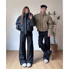 网图25冬季立领PU皮棉服男装短款棉衣外套冬装情侣面包服S526特70，男装棉衣，电商A233-1