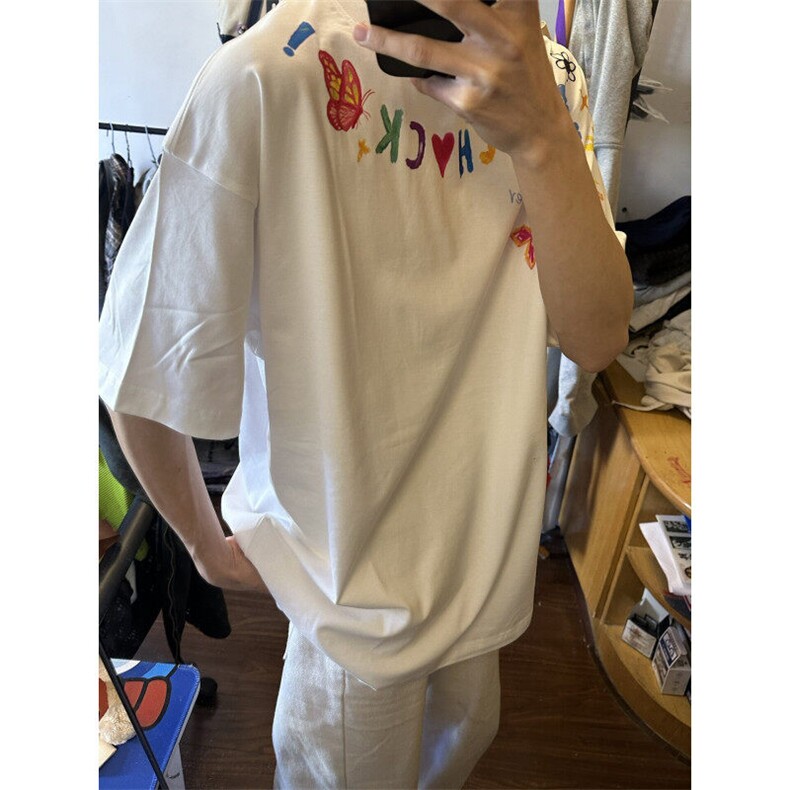 【有货】BK888CC-特P27卡通涂鸦印花重磅短袖T恤男女款,男装T恤,星座1007（原301D）