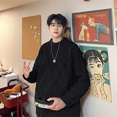 美式毛衣男秋冬季潮牌痞帅针织衫小众设计感慵懒感毛线衣，男装针织衫/毛衣，星座716-2