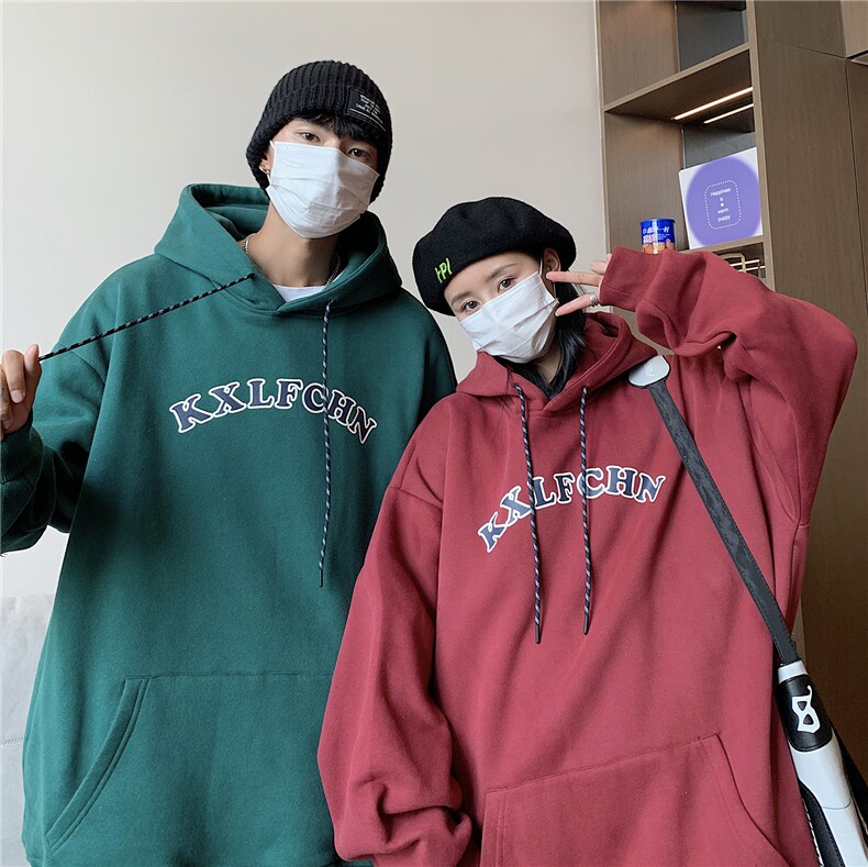 抖音品质情侣装秋冬装宽松加厚连帽套头加绒卫衣G1028P68男,男装卫衣,电商A339