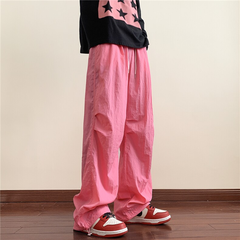 抖音春装新款多巴胺男女同款宽松阔腿裤休闲裤男K288-特P32,男装休闲裤,电商A099