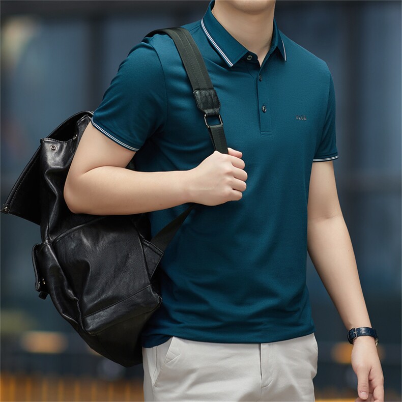 polo衫中年商务休闲男装夏季新款男士短袖T恤半袖翻领宽松上衣服,男装Polo衫,电商B212（原钱塘6029）