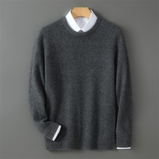 蓬松软糯~拉绒圆领纯山羊绒衫女宽松保暖2025秋冬新款针织大毛衣，男装羊毛衫，暮绒羊羊绒