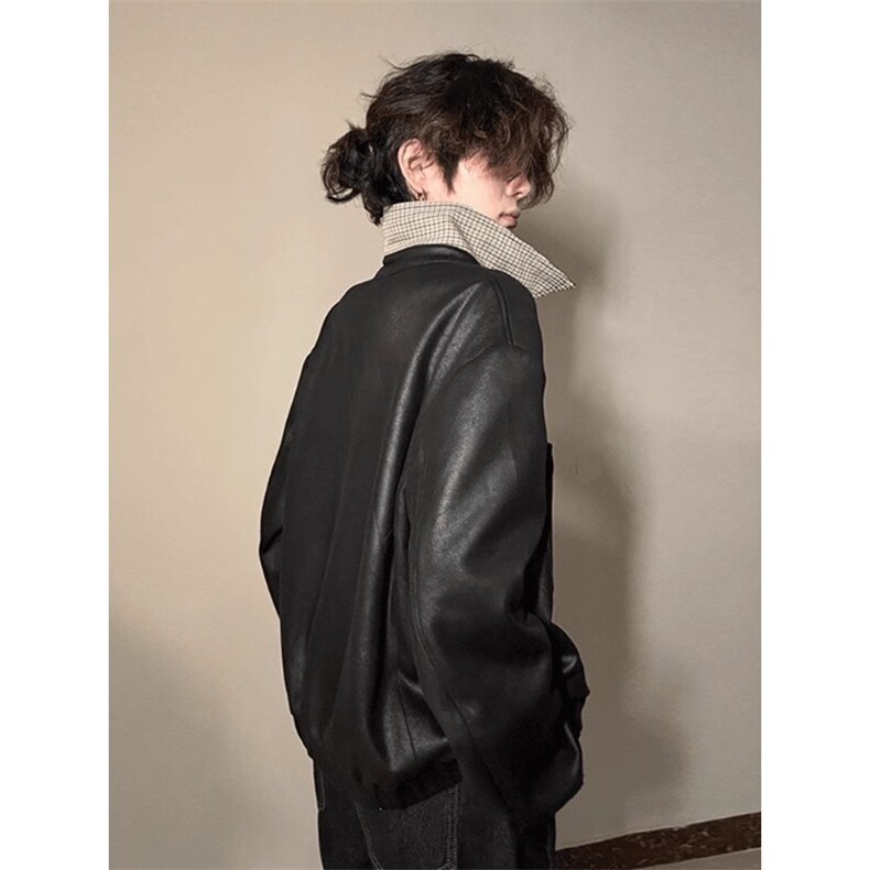 JK8563-P77美式内里千鸟格外套男春秋款双面穿霜冻裂纹翻领,男装T恤,电商B323A