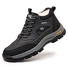 X4608-165男鞋2024冬季复古休闲高帮男加绒厚底休闲棉鞋，男鞋靴子，星座1407-3