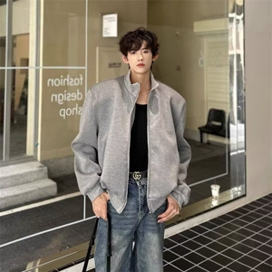 春秋新款外套设计感垫肩外套男高级感短款夹克JK851-P45图片
