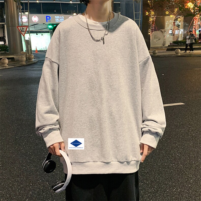 S6061-P28加绒款-P33秋季圆领卫衣男大码韩版宽松长袖外套,男装卫衣,电商A040