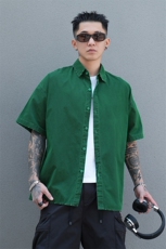 美式工装衬衫短袖夏季宽松纯棉脏染衬衣男A436-0601E-P4068，男装衬衫，电商A436