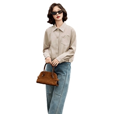 皮衣女短款皮外套修身显瘦皮夹克时髦洋气皮褂翻领口袋皮衣小外套，女装皮衣，潮流依族