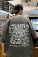 量大优可提供视频2024夏季新美式短袖T恤D223A-T24182-P18，男装T恤，电商019-1