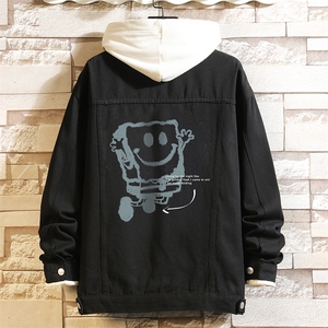 牛仔夹克男大码牛仔外套男茄克NJ77245-P60加绒款-P75