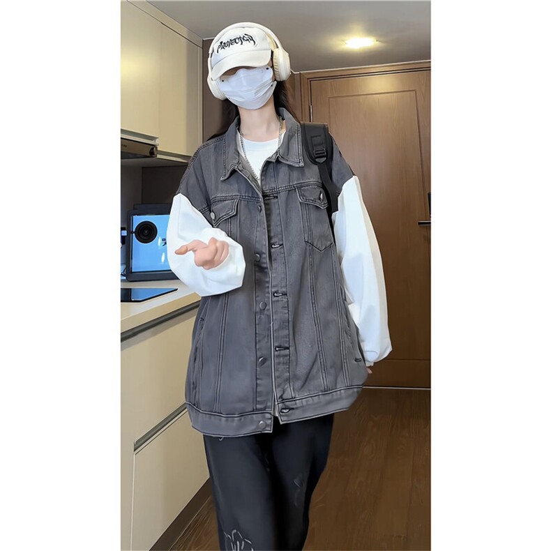 JK3040-P70-控98现货拼接牛仔夹克外套大码,男装夹克,星座116