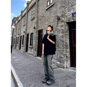 1506/QW0300/P45春秋新款牛仔外套男青年落肩袖复古牛仔外衣潮装图片
