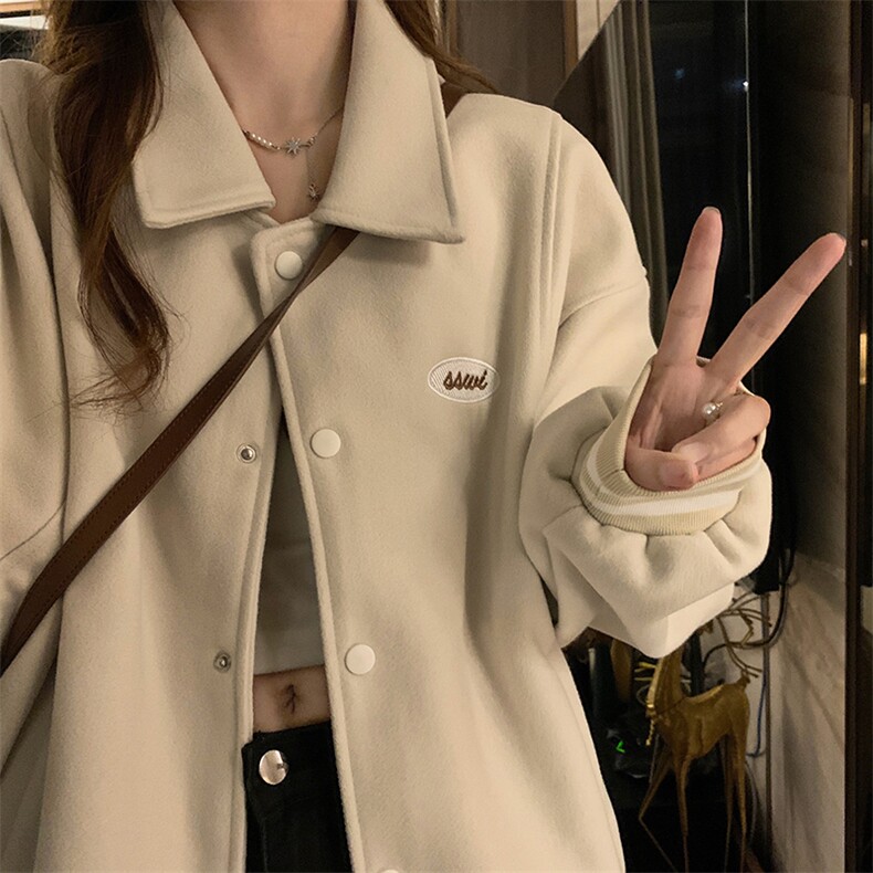 A114-P82春秋2025新款学生上衣男女青少年美式复古休闲棒球服，女装职业装，星座911