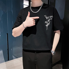 社会小伙夏季男士纯棉短袖T恤潮牌印花圆领体恤男C208-T8007特P30，男装T恤，电商C208