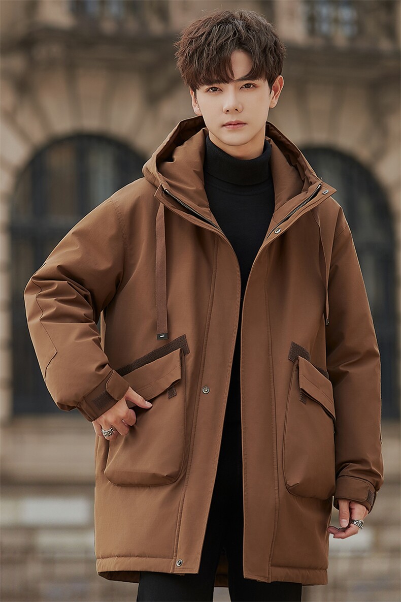 羽绒服男士冬季中长款大衣外套加厚兔毛内胆派克服男款2900-P380,男装羽绒服,电商A355（原A415）