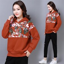 时尚复古印花百搭显瘦卫衣冬季新款潮流舒适保暖，女装卫衣/绒衫，奕阳依阁