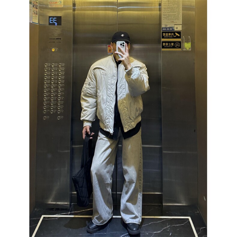 【有货】JR5002CC-特P115弧形飞行夹克棉服男加厚机车棒球服外套,男装夹克,星座1007（原301D）