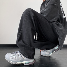 牛仔裤男港风直筒裤宽松美式高街休闲牛仔裤CK2331-P45控78，男装牛仔裤，星座717