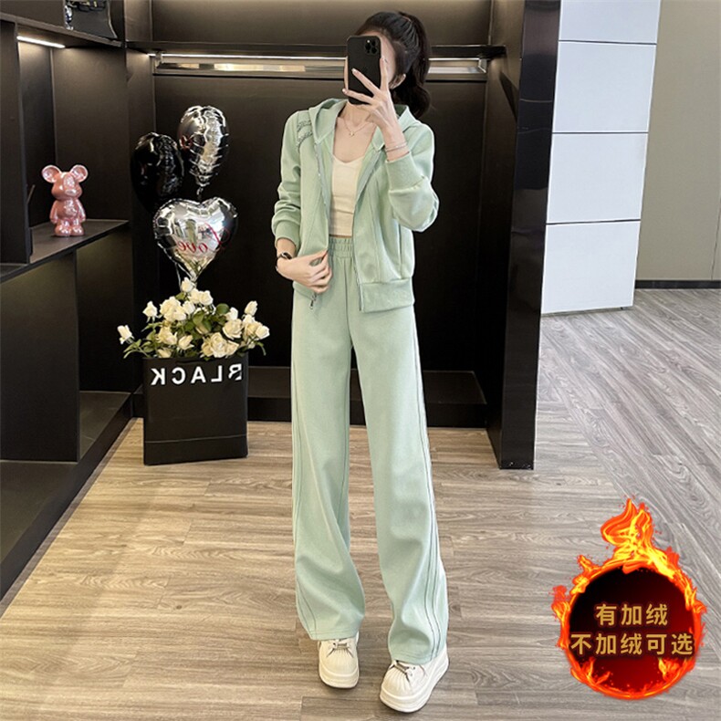 韩版秋冬高端短款卫衣潮流卫裤两件套,女装套装/套裙,江南