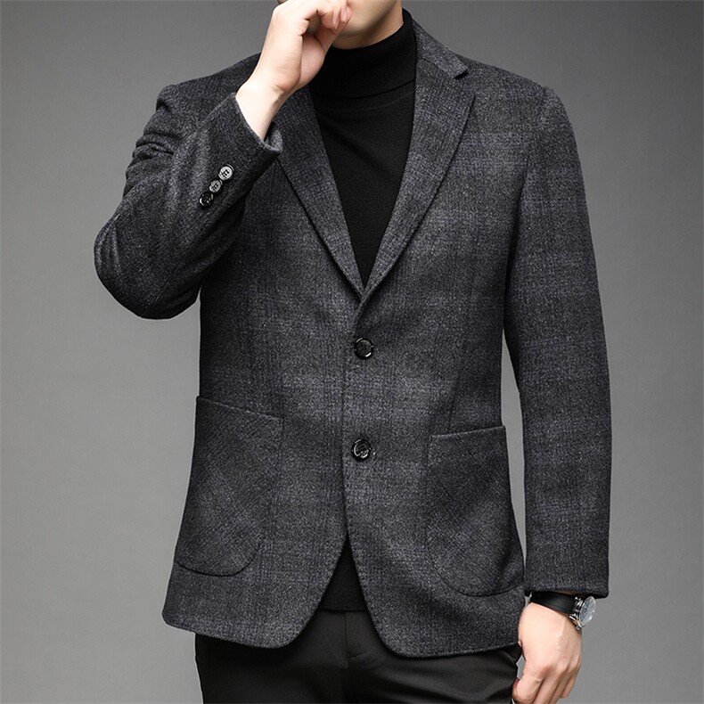 中年男士羊毛西装秋冬商务休闲百搭单西服男上衣外套DS81010-P275,男装西服,电商B212（原钱塘6029）