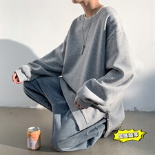 2021冬季新白墙港风大码男女拉链圆领套头加绒加厚卫衣W5203-P45，男装卫衣，电商A001