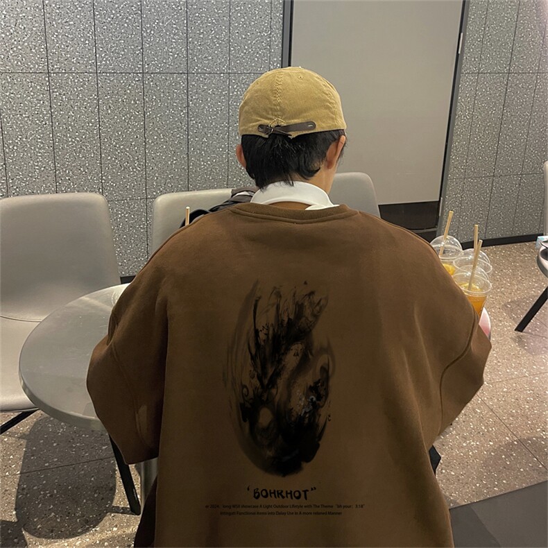 特P25控48秋冬新款男士圆领卫衣宽松休闲日常百搭上衣WQ2421,男装卫衣,电商B370