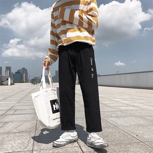 男春季潮流时尚休闲长裤冰丝刺绣长裤G932P30