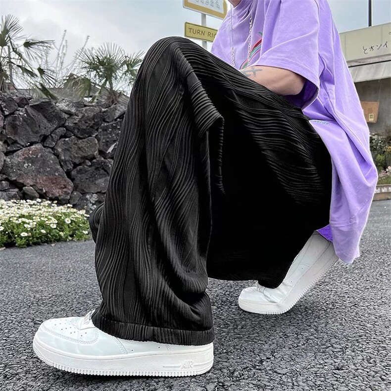 高级感裤子男夏季高街ins潮休闲裤小众直筒宽松垂感长裤MK232-p35,男装休闲裤,星座1008