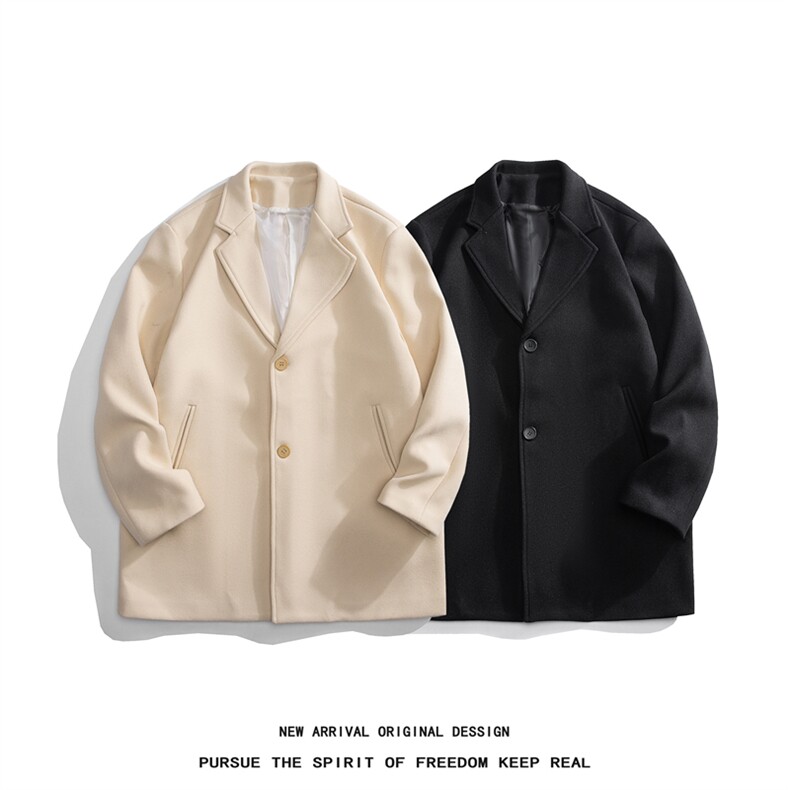 N9109/P90秋冬新款呢料毛呢西服男宽松外套上衣潮流宽松呢大衣,男装西服,电商A141