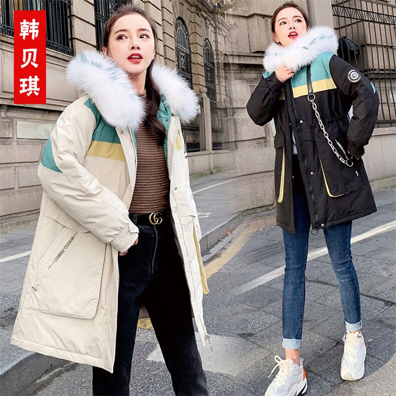 羽绒棉服女韩版宽松2022冬季新款学生派克服外套棉袄中长款棉衣潮,女装棉衣/棉服,潮品会