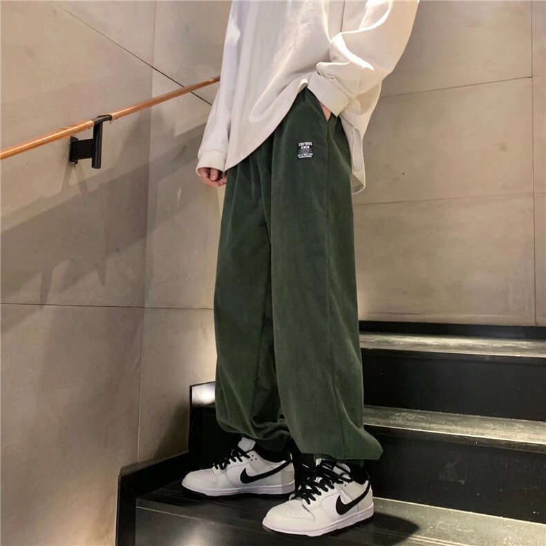 灯芯绒男裤春款潮牌束脚灯笼裤休闲长裤K78P35图片