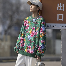 B203常规圆领大花大码卫衣外套男秋装休闲套头衫潮团队服火锅店潮，男装卫衣，星座115A(原星座507）